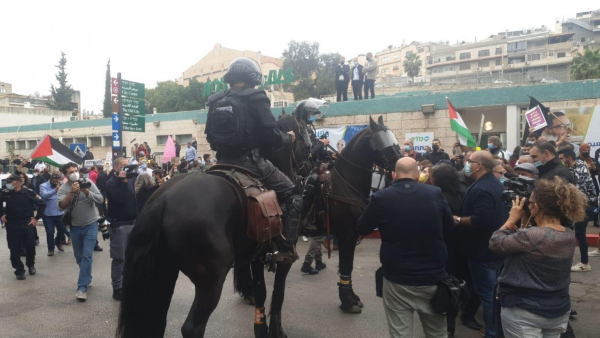 شرطة الاحتلال تعتدي على المحتجين الرافضين لزيارة نتنياهو للناصرة