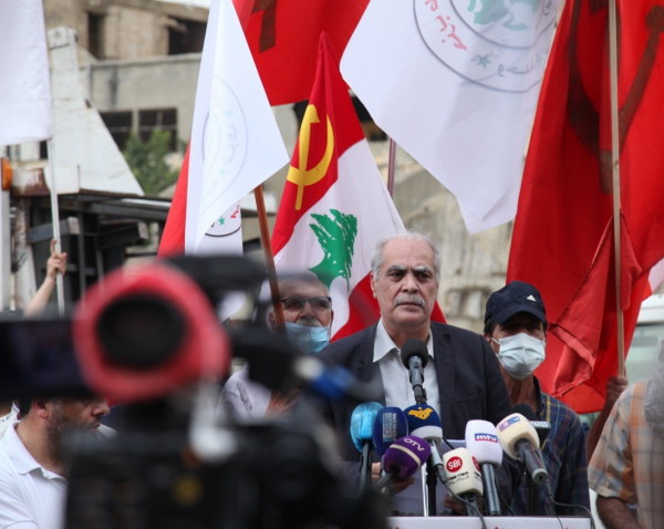كلمة رئيس حزب طليعة لبنان العربي الاشتراكي المحامي حسن بيان في تظاهرة عيد العمال