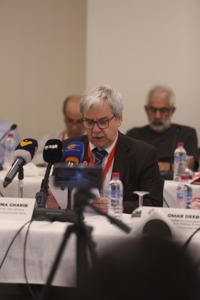 كلمة الأمين العام للحزب الشيوعي اللبناني الرفيق حنا غريب في افتتاح اجتماع مجموعة عمل اللقاء العالمي للأحزاب الشيوعية والعمالية