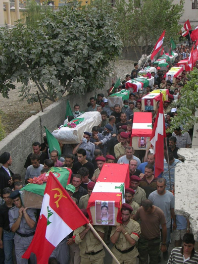 تحية لشهداء الحزب الشيوعي أثناء مواجهات عدوان تموز 2006