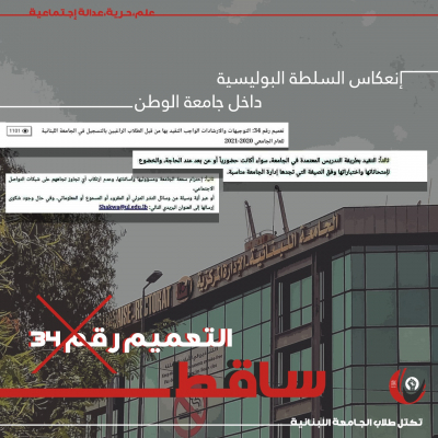 بيان &quot;تكتل الطلاب&quot;: لحماية ما تبقّى من حريّتنا كشباب وطلاّب