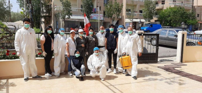 حملة تعقيم وتوعية لجمعية &quot;البناء والتضامن&quot; في جون
